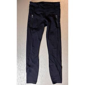 Lululemon Inspire Tight Mid Rise Black Yoga Pants Size 4 Women's